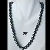 Neue feine Perlen Perlen Halsketten Schmuck 30 "Zoll lange echte Runde 9-10mm Schwarze Perlenkette