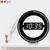 Wall Clocks 12 Inch Simple LED Ring Clock Automatic Posensitive Digital Electronic Office Bedroom Plastic Round ZM132