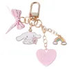 Porte-clés filles mignonnes clés de voiture porte-clés décor de sac Rosette rose arc-en-ciel pendentif breloques pour Airpods pour Samsung Galaxy bourgeons cadeau H1011