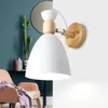 Nordic Wooden Wall Lamp With Switch Bedroom Study Bar Modern Minimalist Lamps Directional Head Indoor Lighting E27 85-285V