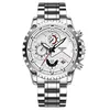 FNGEEN Top Brand Sport Relojes luminosos de acero inoxidable Reloj de cuarzo impermeable de lujo de acero inoxidable para hombres Relojes Relojes de pulsera 210609