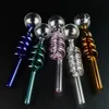 6 Inch Pyrex Glass Oil Burner Pipes Mini Small Spoon Pipe Borosilicate Spring Bubblers Handpipes Ball Balance Fittings Smoking Accessories