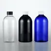 Storage Bottles & Jars 500ML X 20 Black Blue Transparent Plastic Bottle With Screw Caps Cosmetic Packaging Container Liquid PET