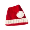 Vermelho Natal pai-criança chapéu cute pompom kids menino menino beanie tamp cor sólida crochet mãe crochet bebê bonnet chapéu