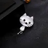 Lovely crystal cat magnet brooch suit shirt collar pin does not damage clothes cute animal brooches for women fashion jewelry