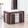 Oxford Opbergtas Grote Capaciteit Quilt Kleding Case Visual Window Steel Frame Binnen Opvouwbare Twee Zijdeur Opening Easy TH0023