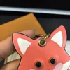 Дизайн личности мода Little Fox Rat -Chale Cute Unisex Key Cheeth Кожа с шармом для ключей из нержавеющей стали с 300P