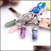 Keychains Nature Stone Pendant Keychain Fashion 1Pcs Unisex Men Women Jewelry Aessories Keyrings Drop Delivery 2021 Tamed