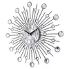 33cm vintage métal cristal sunburst horloge mural de luxe diamant 3D grand morden mur horloge da palette design horloge décor 211124