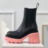 2021 Green Sole Platform Ankle Boots Genuine Leather Shoes Woman Square Toe Femme Leisure Mule Black Women's Boot