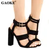 2021 Sexy Suede Women Sandals High Thin Heels Pointed Toe Gladiator Bandage Cross Tied Summer Party Femme Shoes Prom Shoes 9cm X0526