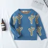 Family Look Autumn Daughter Outfits Cactus Print Baby And Women's Sweaters Pullover Spring Mother kids Knit coat 210417