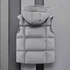 Höst Winter Mäns Casual Hooded Vest Solid Ärmlös Jacka Man Tjock Varm Waistcoat Zipper Västar med Fickor Ytterkläder 211111