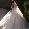 Elegant Princess Wedding Dresses Beaded Long Sleeve Church Bridal Gown Cover Button Back Vestido De Novia