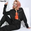 Streetwear Woman Beskuren Bomber Harajuku Kort Jacka Kvinna Höst Punk Kvinnor Långärmad Skjorta Zipper Coat Toppar 210510