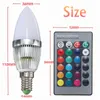 Bulbos Chengyilt LED Luz E14 / E12 Bulbo 85V-265V 3W / 5W RGB Controle Remoto 15 Cores Mudança de vela Lampa para quarto