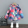 Winter Girls Coat Jacket Spring Autumn Fashion Thin Flower Hooded Warm Jacket Baby Kids Children Colorful Sweet Coat 211111