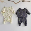 0-3 Jahre Baby 2 Stück Anzug Homewear Frühling Herbst Zitronendruck Basishemd + Hose mit hoher Taille Baumwolle Säuglingsjungen Mädchen Kleidungsset 210615