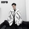 IEFB vêtements pour hommes printemps tendance blanc blazers cravate conception impression numérique flamme motif lâche costume décontracté manteau 9Y4705 210524