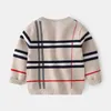유아 어린이 아기 소년 소녀 카디건 스웨터 가을 겨울 니트 의류 긴 소매 격자 무늬 패션 니트 귀여운 Streetwear 2-7T