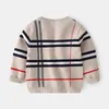 Maglione cardigan per bambina bambino bambino bambino autunno inverno maglia abbigliamento manica lunga scozzese moda maglieria carino streetwear 2-7T