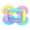 Fidget Leksaker Färgglada Pop Tubes Spolspel 6 Färger Magisk Toy Circle Rolig Folding Fine Kit Novelty Kids Gift 4.6 * 20cm