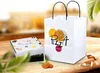 Одноразовая бумага Pizza коробка упаковка сумка ресторан свадьба пищевая еда закуска вымирает сумка ручка сумка RRF11970