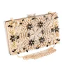 Diamant luxe tas vrouw kleine squre gouden portemonnee avond clutch bruiloft banket ketting schoudertassen voor vrouwen