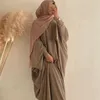 Ropa étnica Mujeres musulmanas Vestido de oración Turkish Dubai Abaya 2021 Islam Jilbab Batwing One Pieces Raing Raing Ropa Saudita modesta Túnica