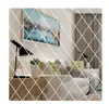 Diamond patroon Sticker Woonkamer Decor 3D Mirror Wall Stickers Home Decoratie Crafts Diy Accessoire Y200102 WYKVJ 3VTDR