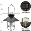 Extérieur Solaire En Fer Forgé Tungstène Ampoule Disque Lampe Suspendue Jardin Terrasse Décoration Edison Rétro Lanterne - Or S