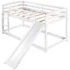 ABD hisse senedi ikiz ikiz ranza yatak odası mobilya ile dönüştürülebilir slayt ve merdiven, beyaz A15