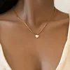 Simples pequeno pêssego coração pendente gargantilha colar para mulheres requintado clavícula cadeia colares bijoux collares jóias
