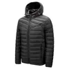 Darphinkasa vinterjacka män parka casual solid färg hooded coat tjock varm 211129