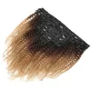 Clip riccia afro crespa 120G nelle estensioni dei capelli umani Capelli Remy brasiliani 4B 4C 8 pezzi T1B / 99J Clip Ins