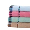 Serviette à carreaux Simple 32 brins pur coton adulte épaissi doux absorbant Couple serviettes pour le visage multicolore en option WH0052