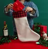 5pcs Christmas Decorations Sublimation DIY Plush Linen Festival Party Tree Candy Stocking Mix Style