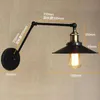 Vägglampa industriell metall klassisk svart mekanisk svängarm justerbar belysning för arbetsrum loft sovrum