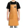 Professional PU Leather Barber Aprons for Men woman Chef Apron Kitchen- Salon Hairstylist Multi-use Adjustable with pockets 211222