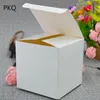 20pcs 6 sizes Square Kraft Paper Box Black Small Gift Packing Wedding Party Favor Present Brown Cardboard Carton 210724