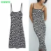 VUWWYV Jacquard Animal Print Jersey Dress Women White Black Backless Straps Midi Woman Chic Casual Knit Vestidos 210430