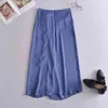 Foridol Bowknot Blau Satin Lange Röcke Frauen Hohe Taille Elegante Damen Schlitz Maxi Rock Böden Sommer Seide Damen Faldas Mujer 210415