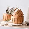 Storage Baskets Wood Basket Woven Hanging Kitchen Garden Wall Flower Fruit Vegetable Sundries Organizer Decor265k