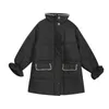 Hiver coton manteau femmes mode grande taille épais doux survêtement trompette manches ample mi-long veste femme LR1359 210531