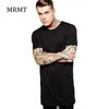 Märke Kläder Mens Black Mens Long T Shirt Toppar Hip Hop Man T-shirt Kortärmad Casual Men Tee Shirts för Male