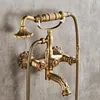 Bathroom Shower Sets Brass Antique Luxury Faucet Mixer Tap Wall Mounted Hand Held Head Kit