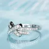 Anillo de compromiso con pajarita de 100% Plata de Ley 925, joyería clásica cruzada, regalo para mujer, J-092