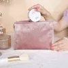 NXY Cosmetic Bags Purdored 1 шт. Золотая звезда Женщины молния Урожай Бархат Макияж Сплошной Цвет Женский Путешествие составляют красоту Чехол 220303