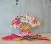 Rétro chinois bambou pliant fleur de cerisier fête faveur fleur Design Art ornement classique main Fans femmes mariage danse