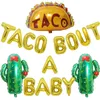 Mexican Fiesta Theme Birthday Decorations Balloon Kids Foil Cactus Taco Bout a Party Baby Love Globos Balloons